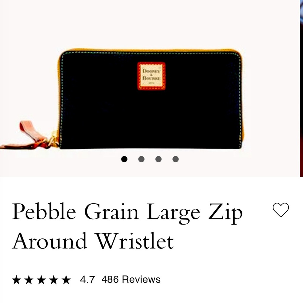 Dooney & Bourke Black Pebble Grain Large Wristlet- Brand New
